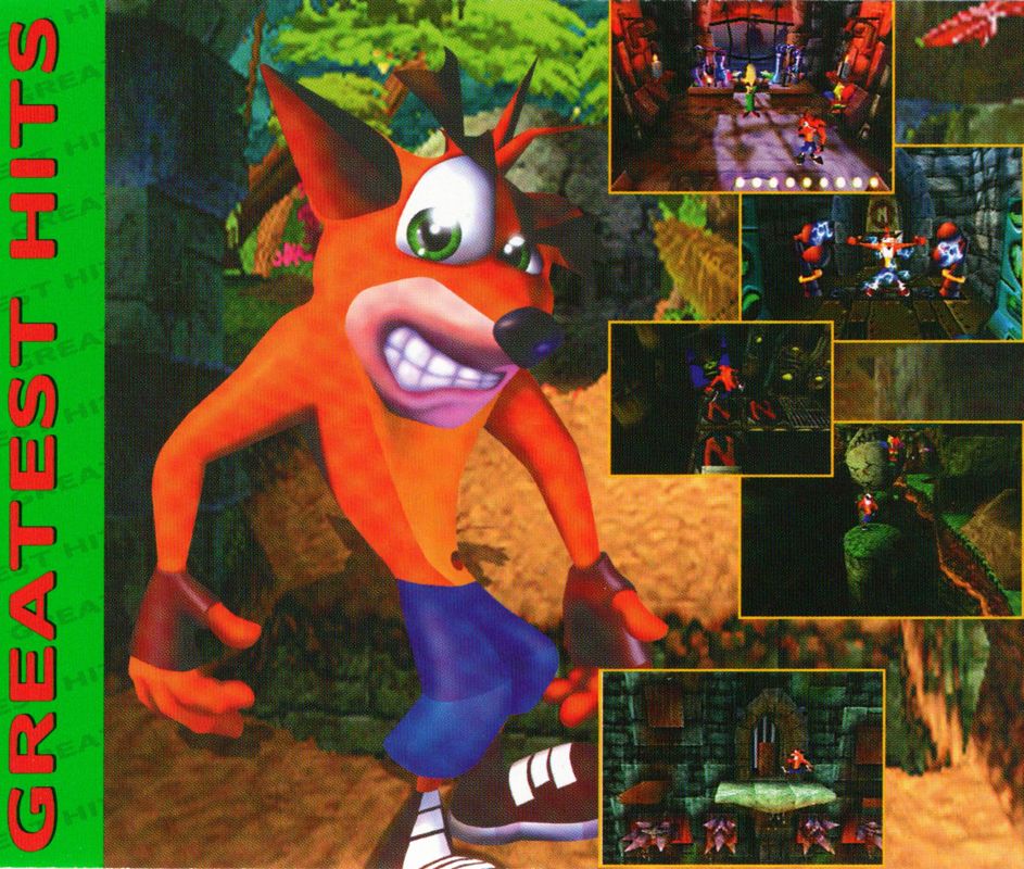 Inside Cover for Crash Bandicoot (PlayStation) (Greatest Hits release)