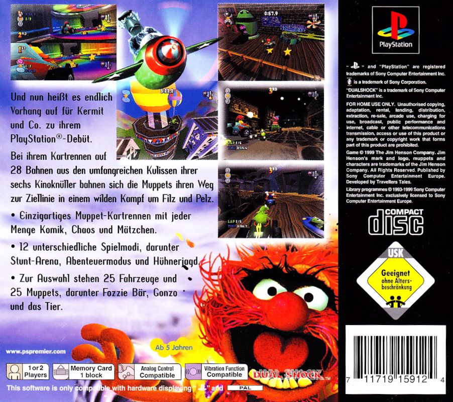 Back Cover for Muppet RaceMania (PlayStation)