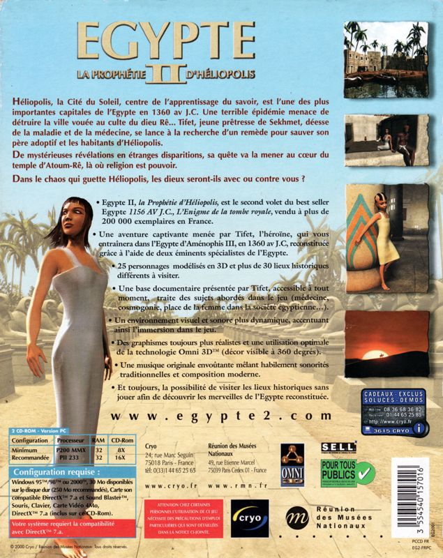 Back Cover for Egypt II: The Heliopolis Prophecy (Windows)