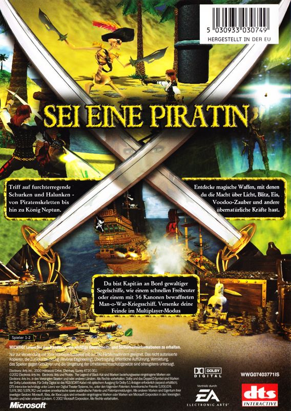Back Cover for Pirates: The Legend of Black Kat (Xbox)