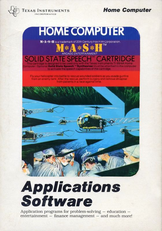 Front Cover for M*A*S*H (TI-99/4A)