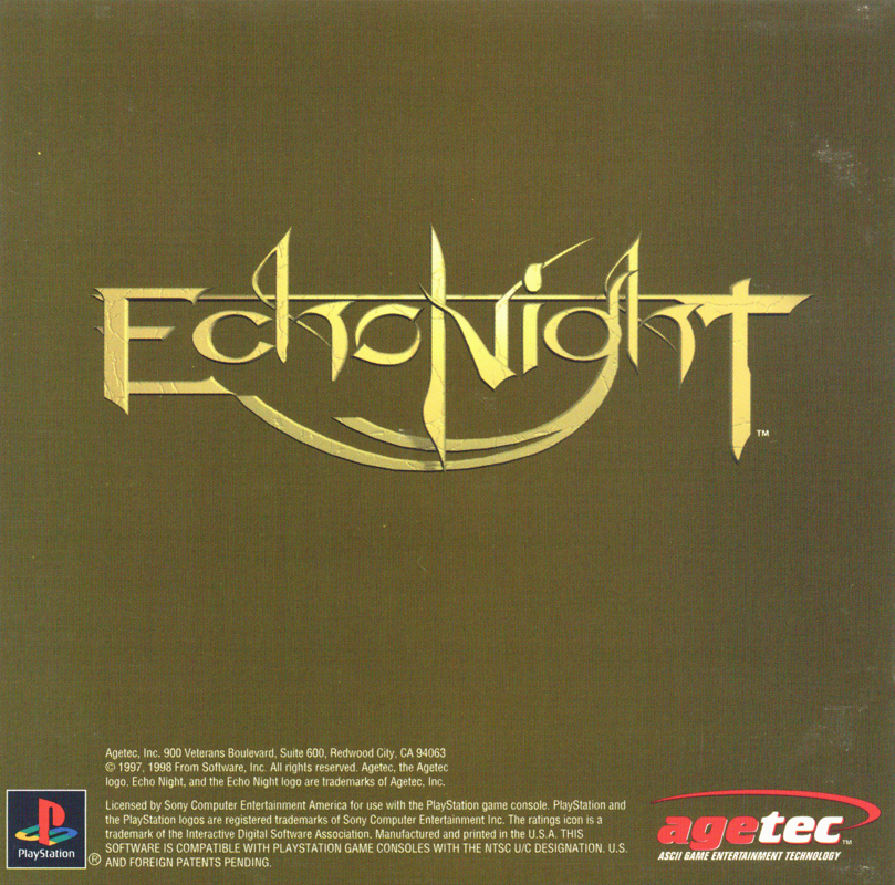 Inside Cover for Echo Night (PlayStation): Front Reverse