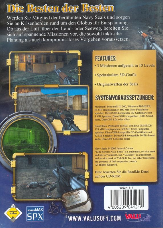 Back Cover for Elite Forces: Navy SEALs (Windows)