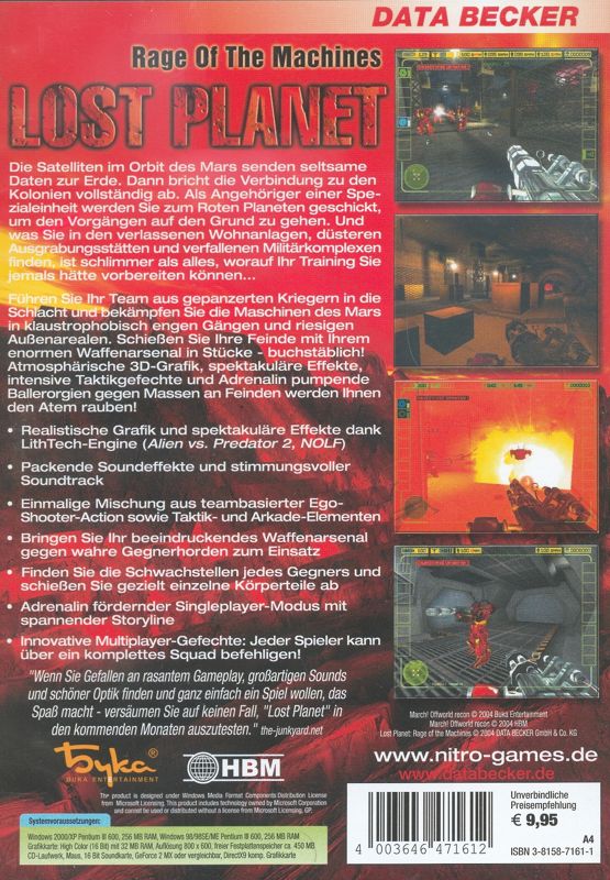 Back Cover for March! Offworld Recon (Windows) (Re-release as Lost Planet: Rage of the Machines)