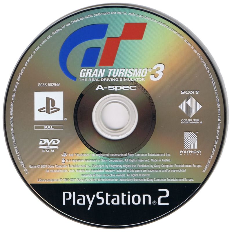 Gran Turismo 3: A-spec cover or packaging material - MobyGames