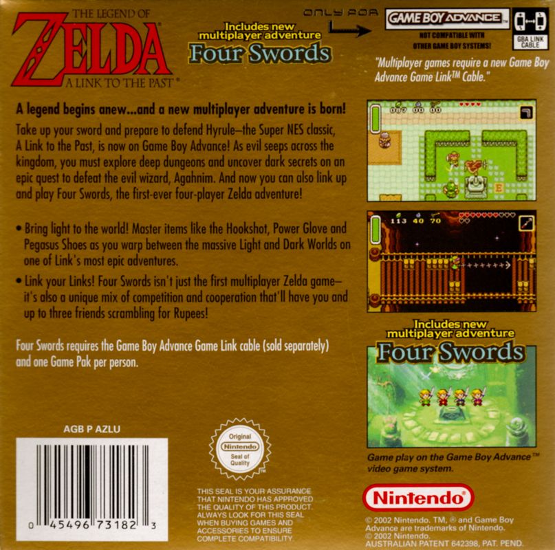 Legend of Zelda: A Link to the Past Four Swords Game Boy Advance