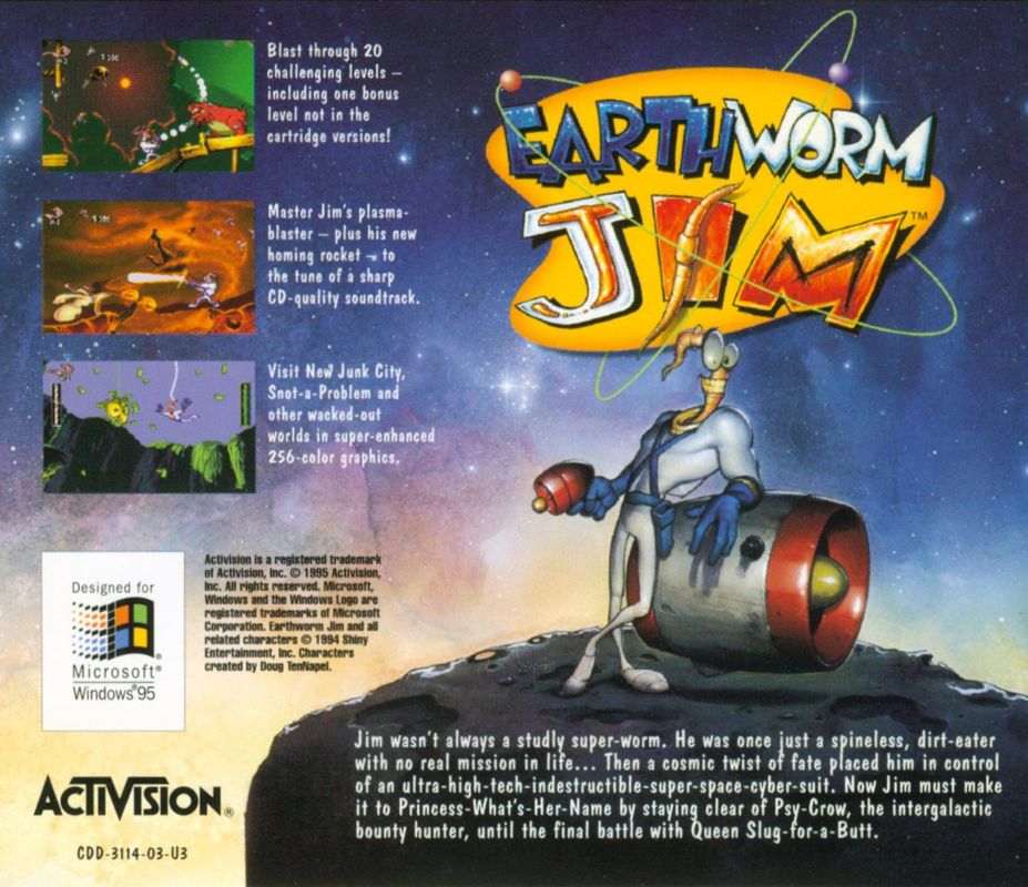 Other for Earthworm Jim: Special Edition (Windows): Jewel Case - Back