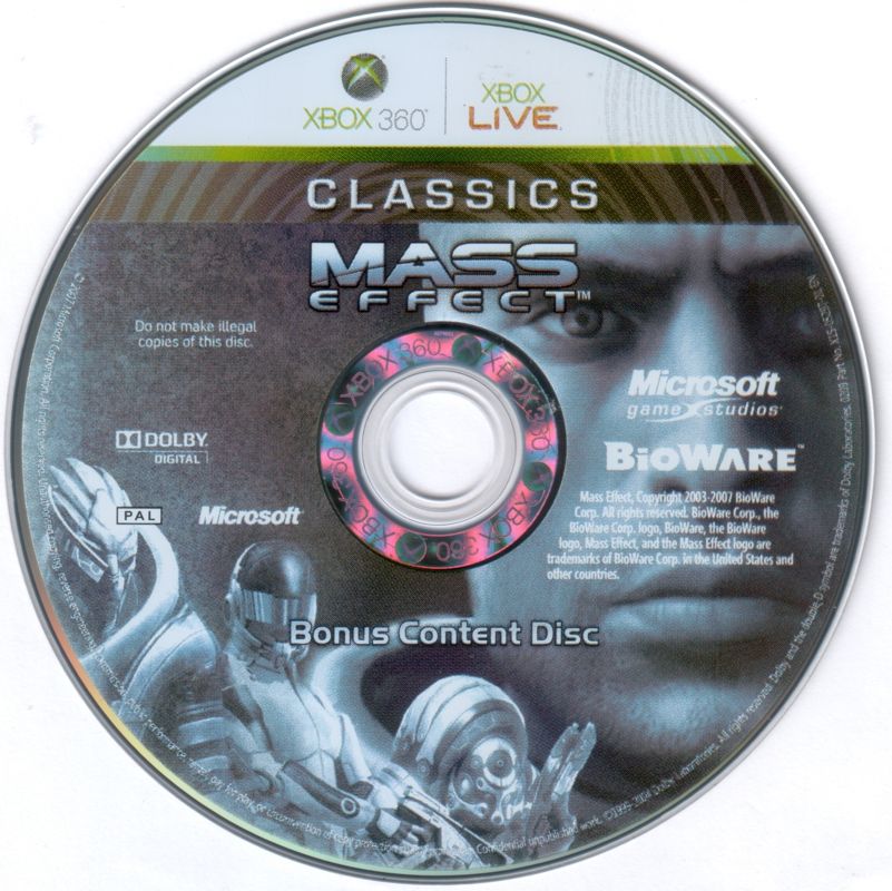 Media for Mass Effect (Xbox 360) (Classics release): Bonus Disc