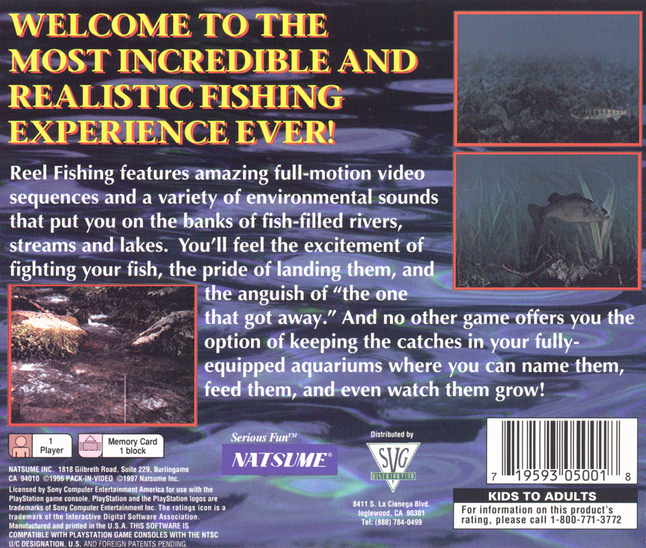 Back Cover for Reel Fishing (PlayStation)