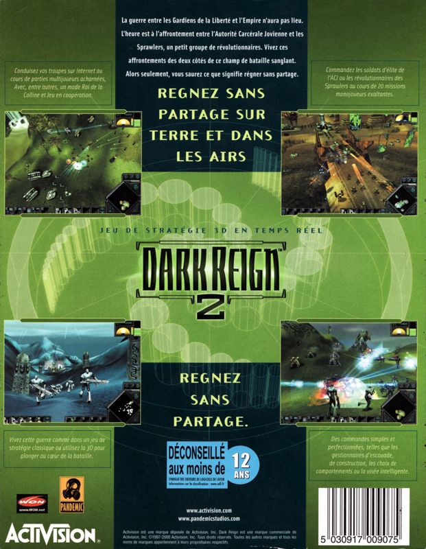 Back Cover for Dark Reign 2 (Windows)