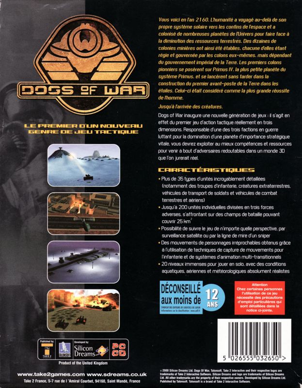Back Cover for Dogs of War (Windows)