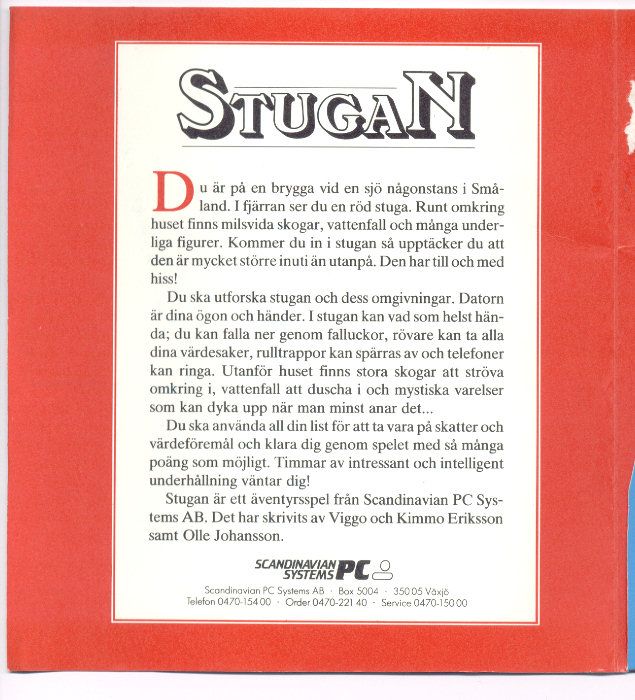 Inside Cover for Stugan (DOS): Left