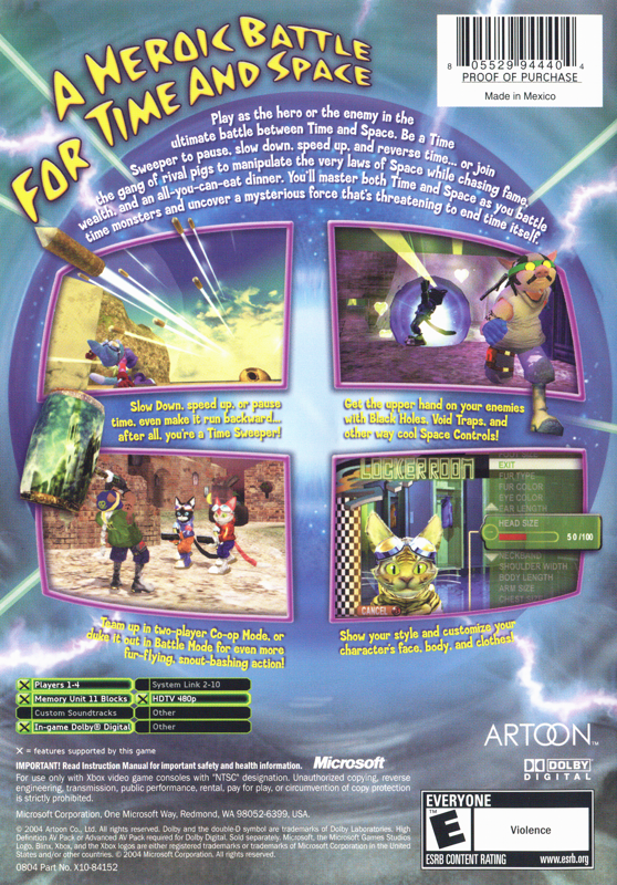 Back Cover for Blinx 2: Masters of Time & Space (Xbox)