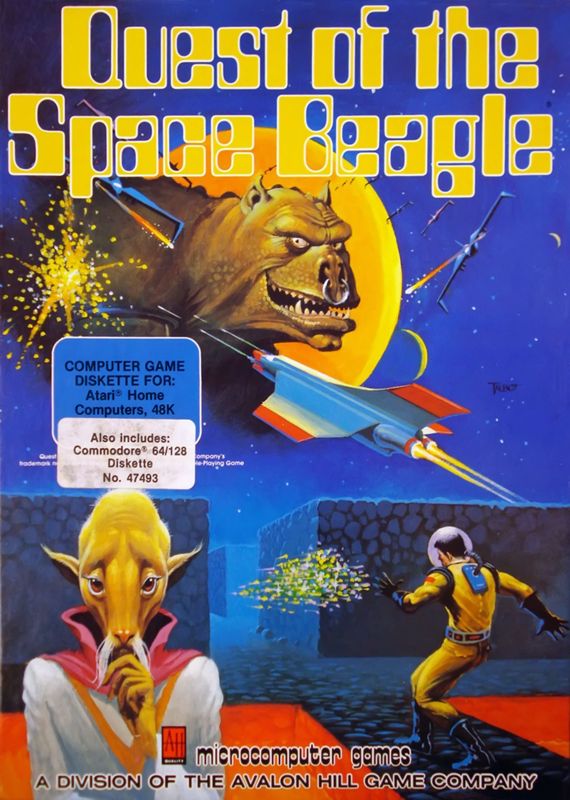 Front Cover for Quest of the Space Beagle (Atari 8-bit and Commodore 64)