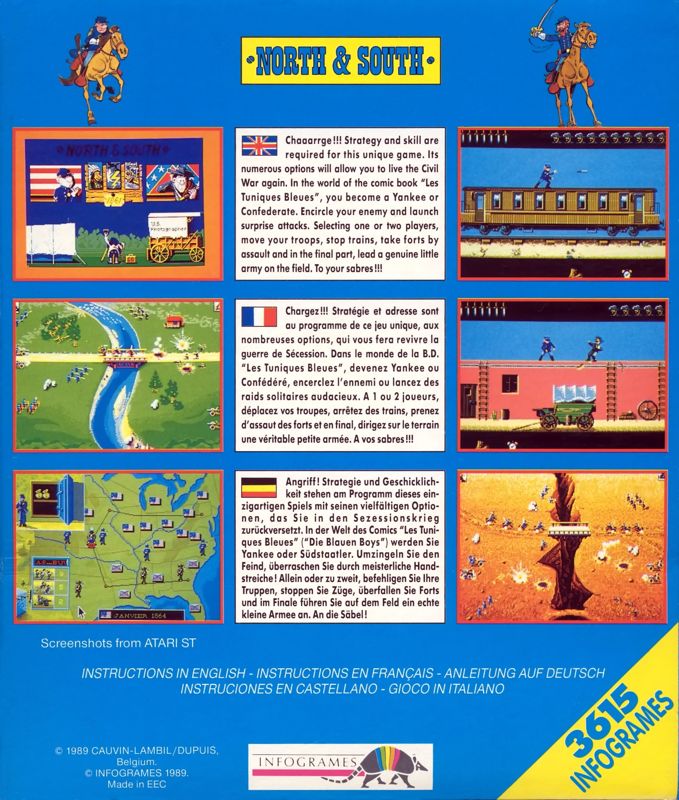 Back Cover for North & South (Commodore 64)