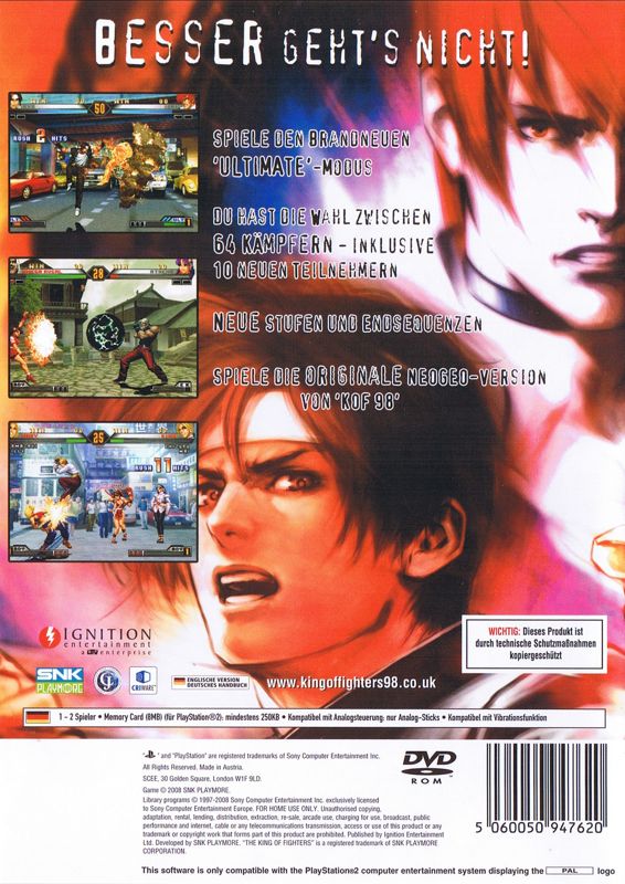 Back Cover for The King of Fighters '98: Ultimate Match (PlayStation 2)