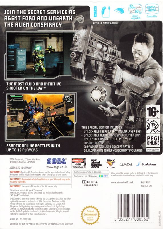 Back Cover for The Conduit (Special Edition) (Wii)