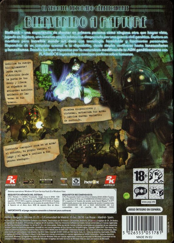 Back Cover for BioShock (Windows)