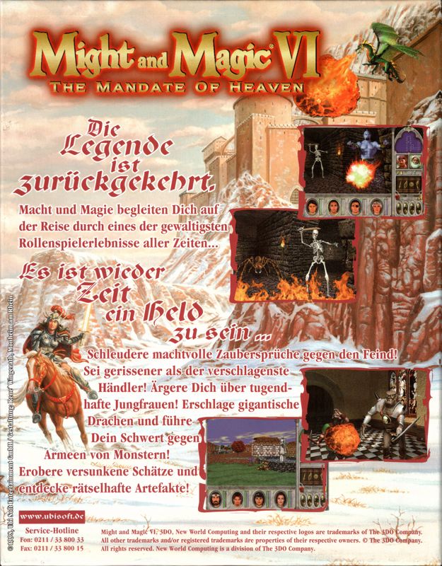 Back Cover for Might and Magic VI: The Mandate of Heaven (Limited Edition) (Windows)
