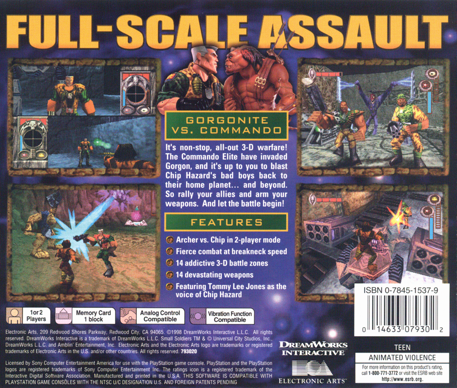 Back Cover for Small Soldiers (PlayStation)