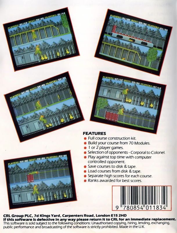 Back Cover for NATO Assault Course (Commodore 64)