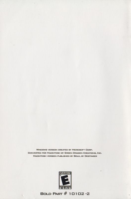 Manual for Links: Championship Edition (Macintosh): Back (56-page)
