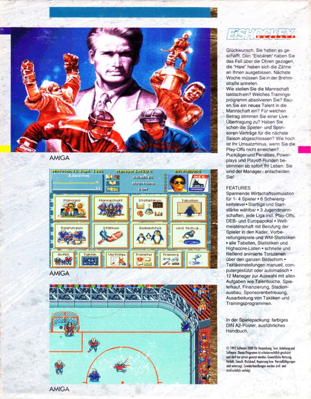 Back Cover for Eishockey Manager (Amiga)