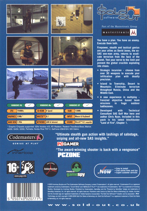 Back Cover for I.G.I-2: Covert Strike (Windows) (Sold Out Software release)