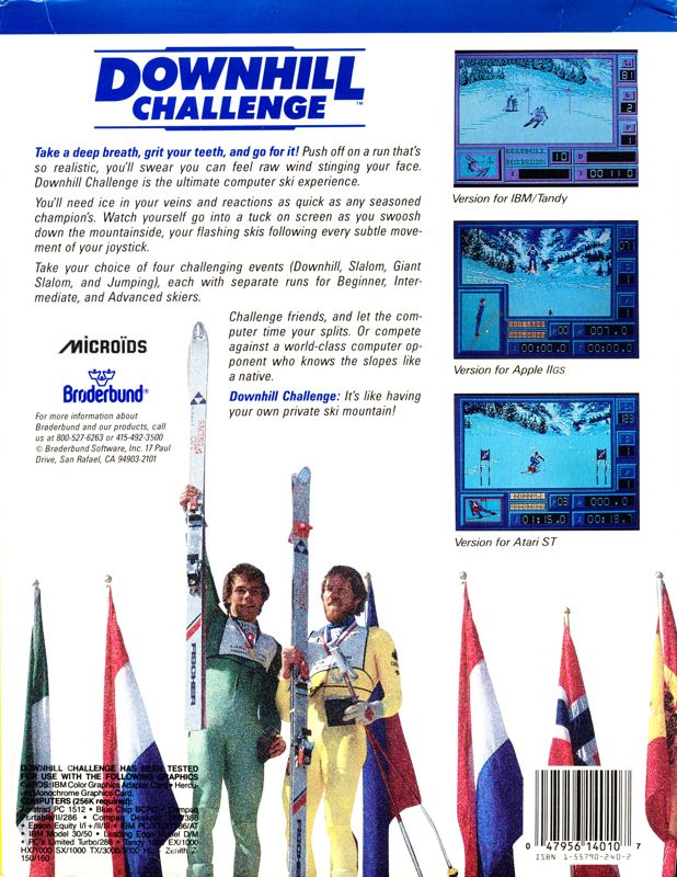 Back Cover for Downhill Challenge (DOS)