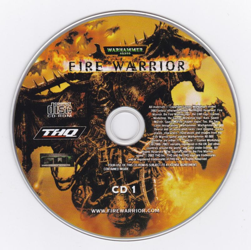 Media for Warhammer 40,000: Fire Warrior (Windows): Disc 1