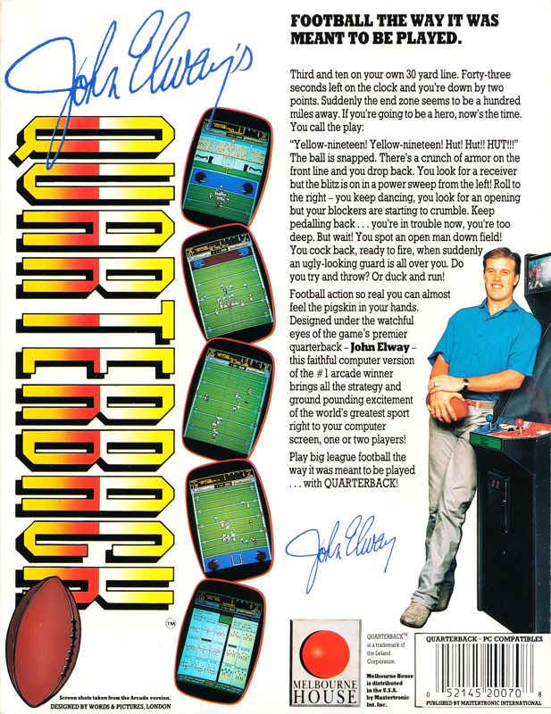 Back Cover for Quarterback (PC Booter)