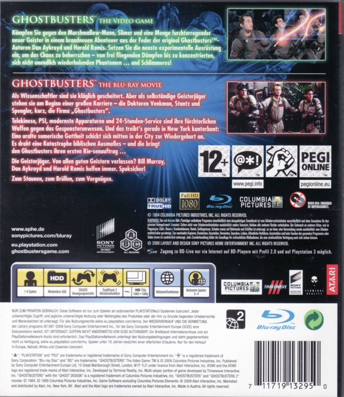 Back Cover for Ghostbusters: The Video Game (PlayStation 3)