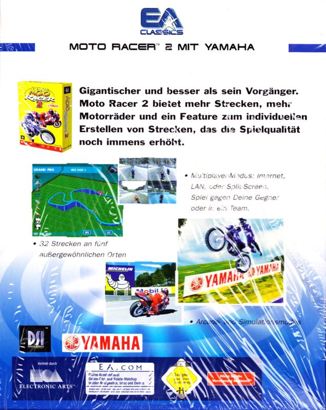 Back Cover for Moto Racer 2 (Windows) (EA Classics release)