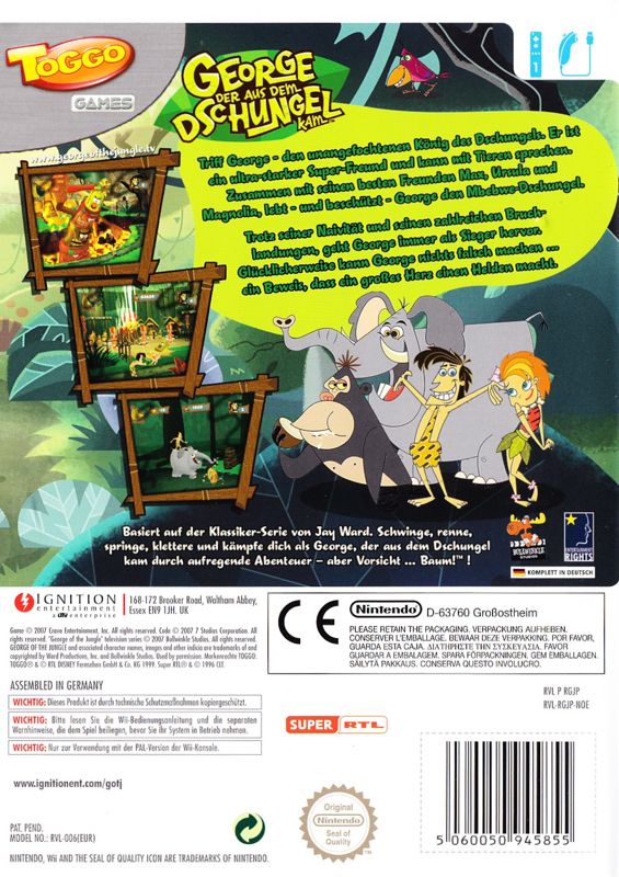 Back Cover for George of the Jungle and the Search for the Secret (Wii)