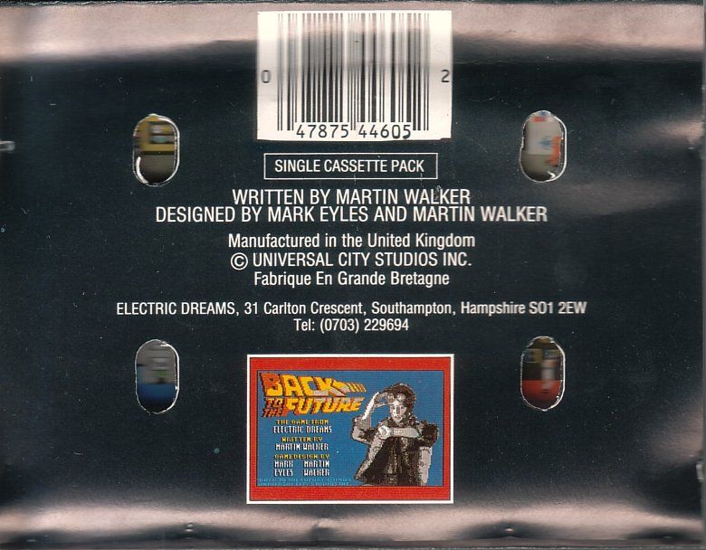 Back Cover for Back to the Future (Commodore 64)