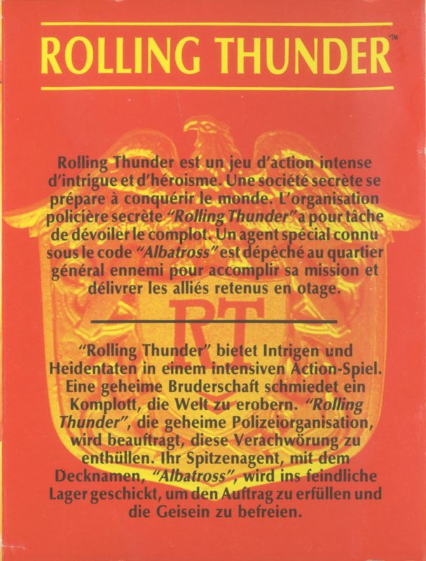 Inside Cover for Rolling Thunder (ZX Spectrum)