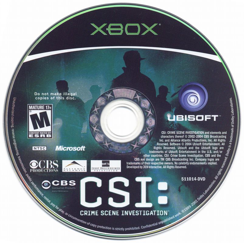 Media for CSI: Crime Scene Investigation (Xbox)