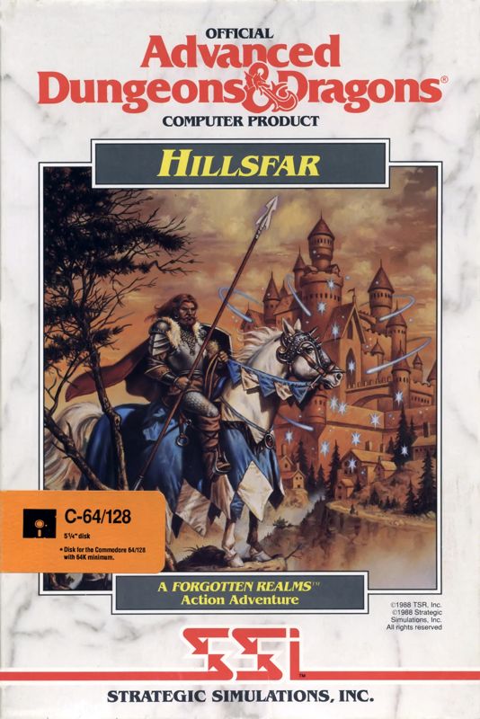 Front Cover for Hillsfar (Commodore 64)