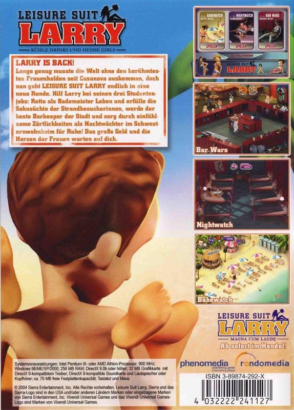 Back Cover for Leisure Suit Larry: Kühle Drinks und heiße Girls (Windows)