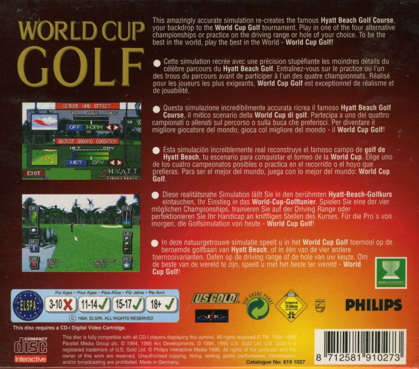 Back Cover for World Cup Golf: Hyatt Dorado Beach (CD-i)