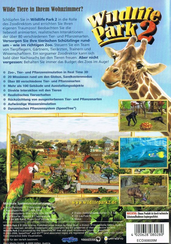 Back Cover for Wildlife Zoo (Windows)