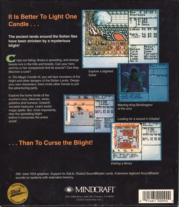 Back Cover for The Magic Candle III (DOS) (Slash release)
