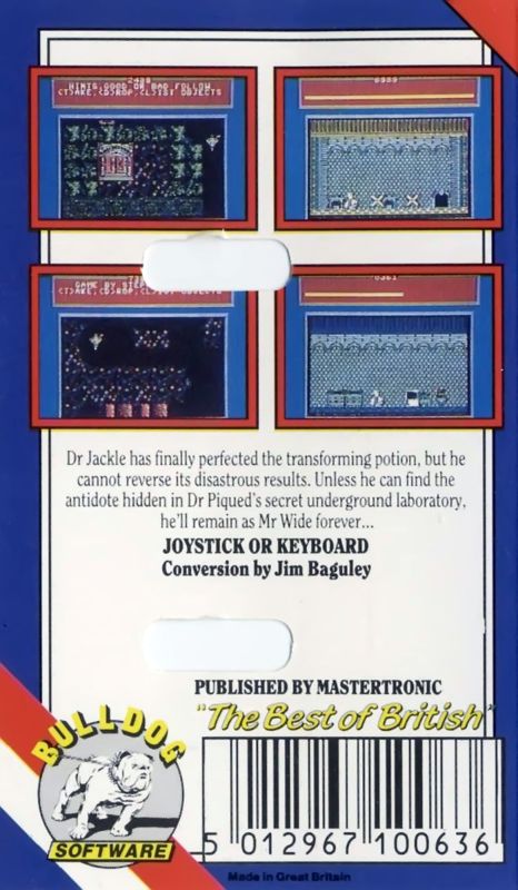 Back Cover for Jackle & Wide (Commodore 64)