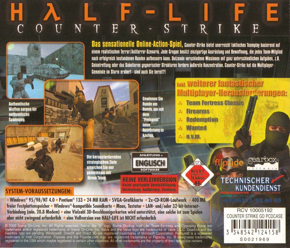 Back Cover for Half-Life: Counter-Strike (Windows)