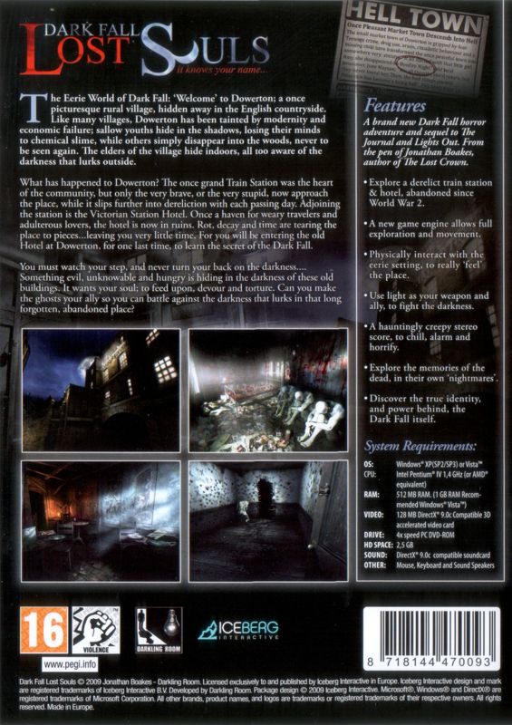 Back Cover for Dark Fall: Lost Souls (Windows)