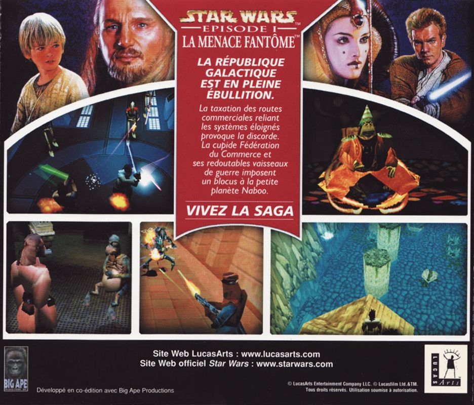 Other for Star Wars: Episode I - The Phantom Menace (Windows): Jewel Case - back