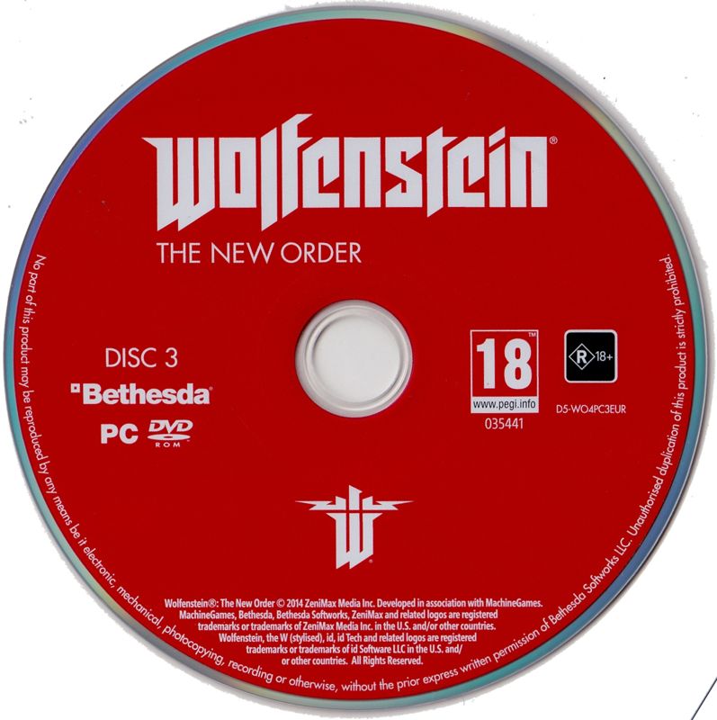 Media for Wolfenstein: The New Order (Windows): Disc 3