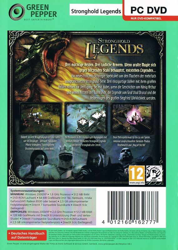 Back Cover for Stronghold Legends (Windows) (Green Pepper release)