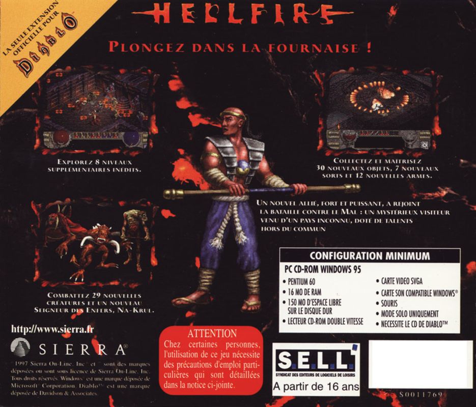 Other for Diablo + Hellfire (Windows): Hellfire - Jewel Case - Back