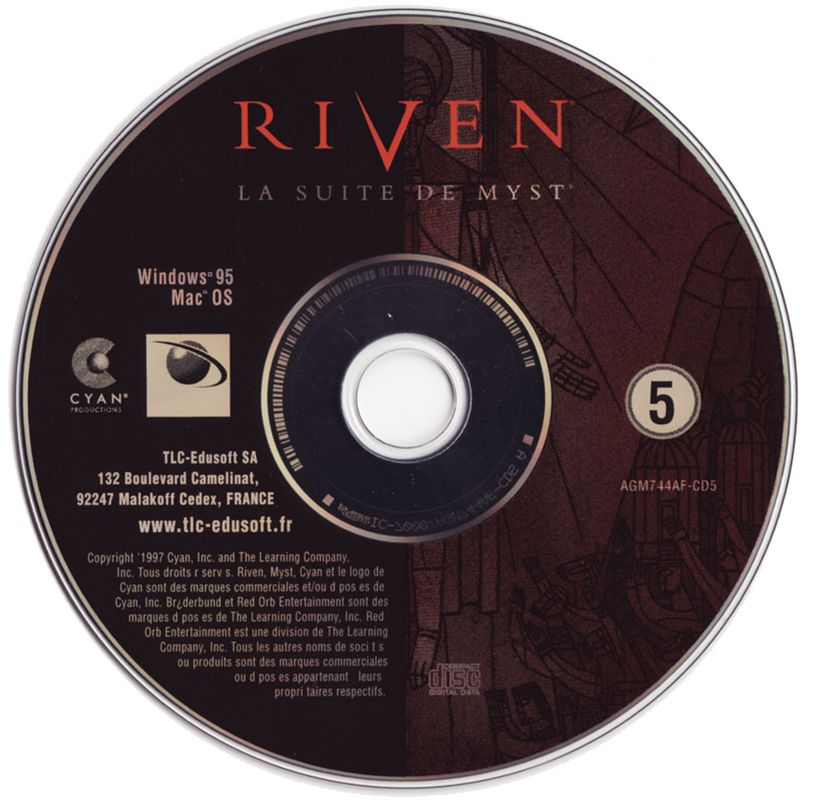 Media for Ages of Myst (Macintosh and Windows and Windows 3.x): Riven Disc 5 (Mac/PC)